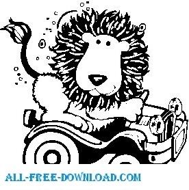 Lion with Car