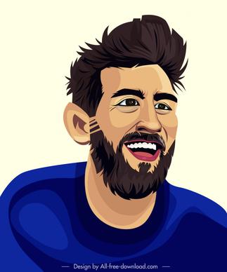 lionel messi footballer cartoon portrait