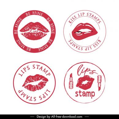 lips stamps collection classic design 