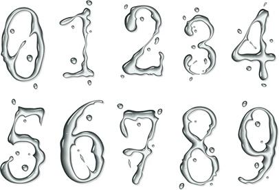numbers icons collection transparent liquid style