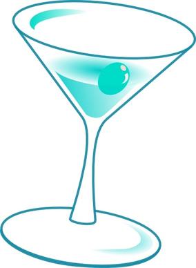 Liquor Glass Cup With Cherry clip art