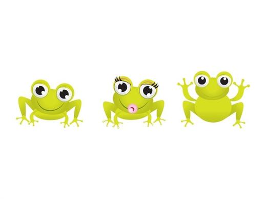 little green frogs vector illustration with funny style