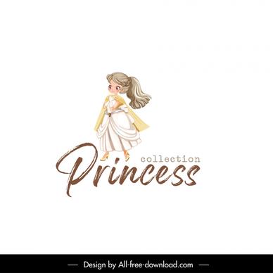 little princess icon cute cartoon character calligraphy sketch