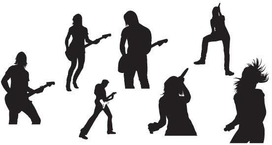 Live music silhouettes vector
