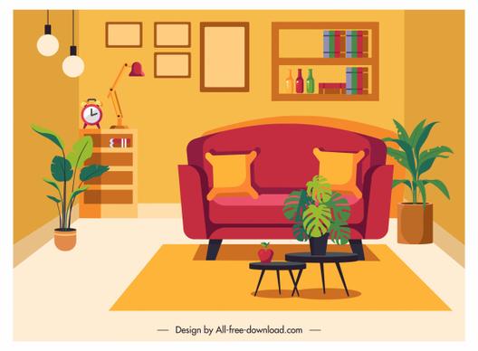 living room decor template cosy classic design