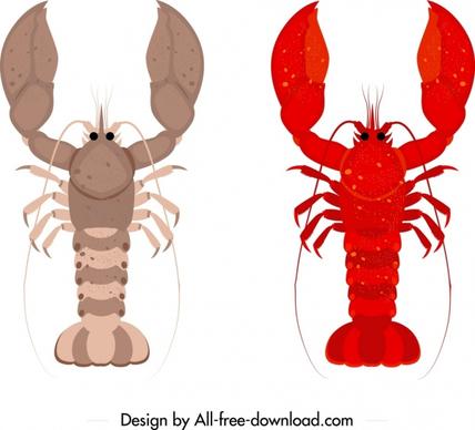 lobster icons colored mockup sketch