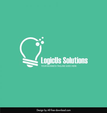   logicus solutions company logo flat lightbulb texts sketch