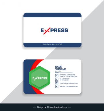 logistics business card template elegant flat modern stylized text geometry curves decor