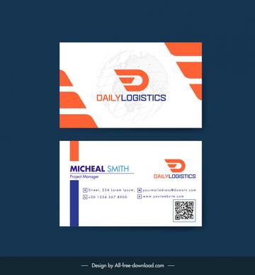 logistics business card template elegant geometry globe 
