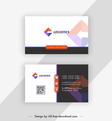  logistics business card template modern flat elegant blurred geometric logotype decor