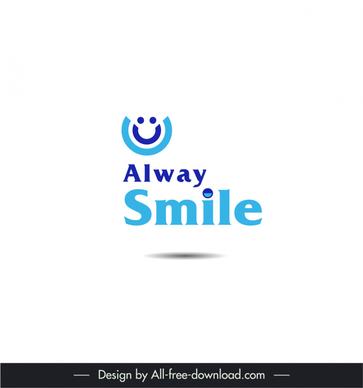 logo alway smile template modern flat elegant design happy face sketch
