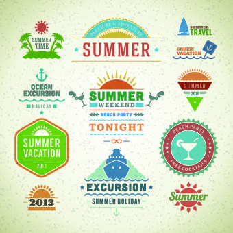 logo and label for summer holidays vector