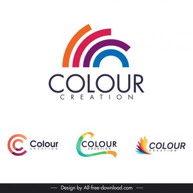 logo colour creation templates elegant curves texts