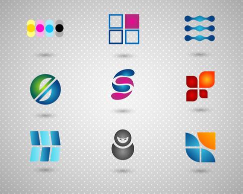 logo design elements with colorful illustration
