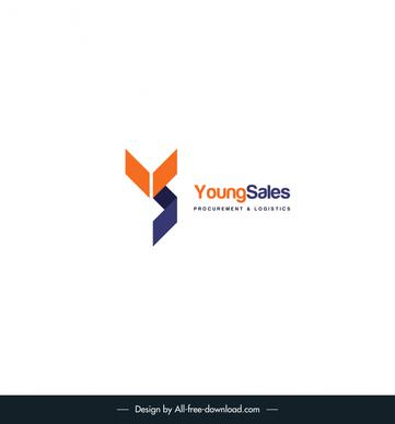  logo for a procurement and logistics company name young sales template elegant geometric design 