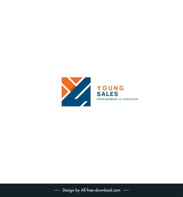  logo for a procurement and logistics company name young sales template geometric square layout
