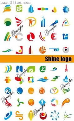logo templates collection colored flat symbols decor