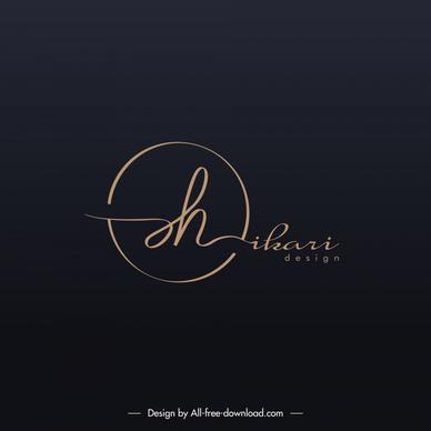 logo hikari design elements elegant calligraphic texts