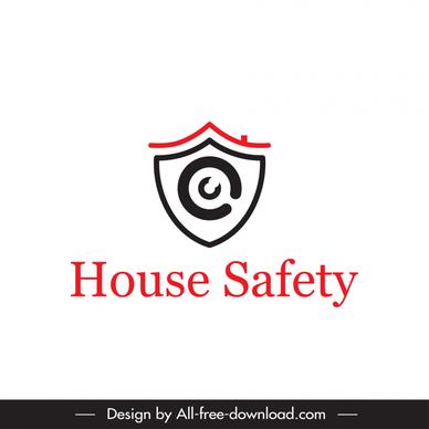 logo house safety template shield circle shape symmetric design 
