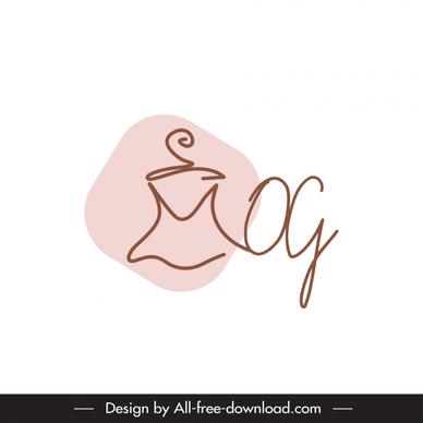 logo mog signature template flat handdrawn stylized text clothes hanger sketch