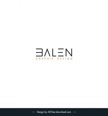 logo name balen template flat capital texts sketch