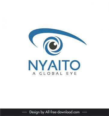 logo nyaito global eye template flat texts round swirl shapes sketch
