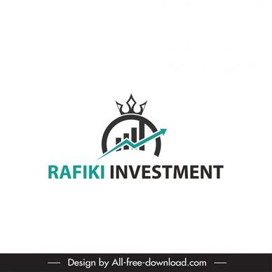 logo rafiki investment template flat symmetric circle chart arrow crown sketch