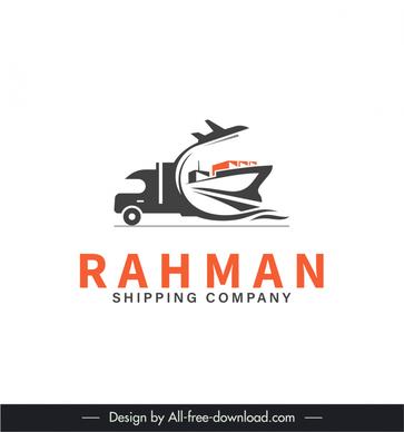 logo rahman template flat abstract logistics elements sketch