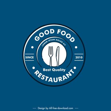 logo restaurant template flat handdrawn circle knife, fork