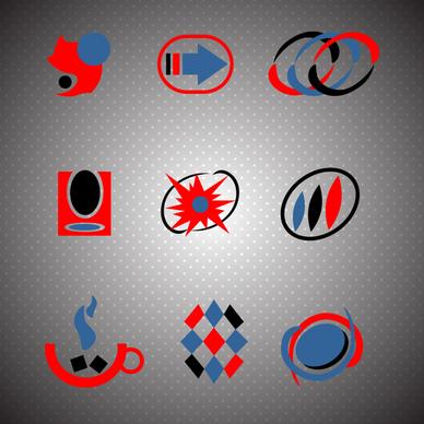 logo sets collection in red black and blue