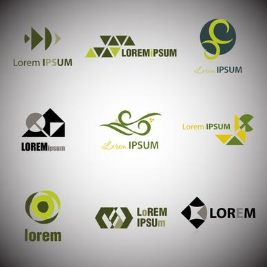 logo sets design with abstract dark color style