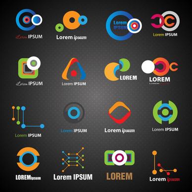logo sets vector illustration with abstract colored style