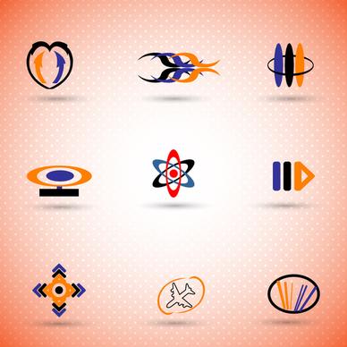 logo sets with various abstract colored styles