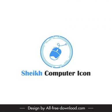 logo sheikh computer template isolated computing mouse sketch