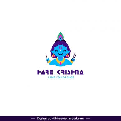 logo tailor shop template cute hare krishna ladies symbol