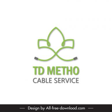 logo td metho cable service template symmetric shape outline lines plug sketch