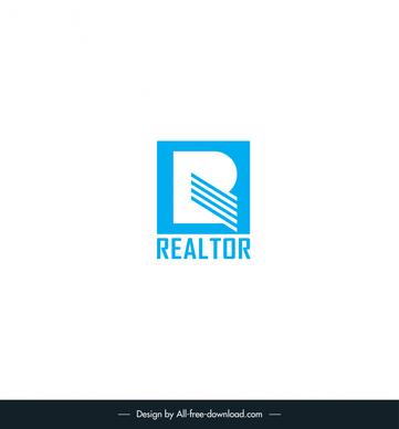 logo which indicates realtor template flat stylized text outline 