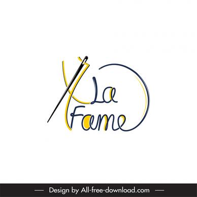 logo x la fame clothing logotype handdrawn texts curves sketch