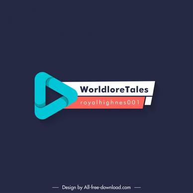 logo youtube channel template modern contrast geometric play button