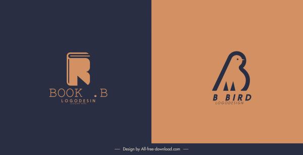 logotype templates book bird sketch flat classic design