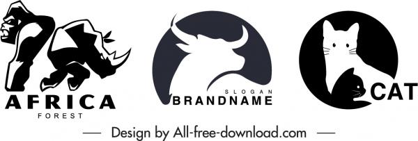 logotype templates gorrila buffalo cat sketch flat handdrawn
