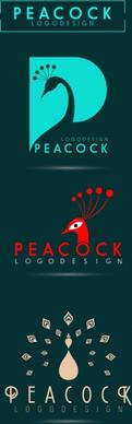 logotypes template peacock icon flat design