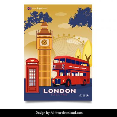 london advertising poster template city symbols outline 