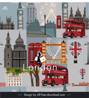london advertising template city symbols sketch