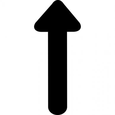 long arrow alt up flat black icon