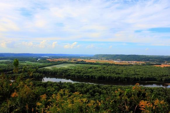 looking over and prairie du chien at wyalusing state park wisconsin