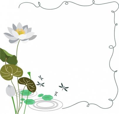 lotus background colored drawing curves frame decoration