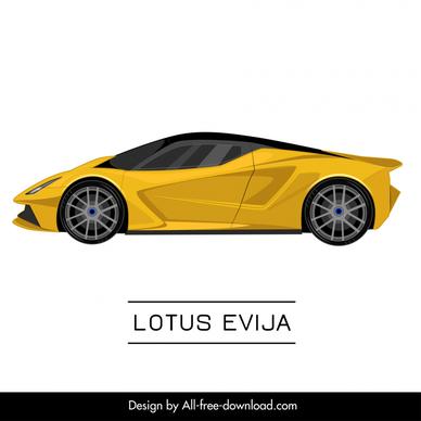 lotus evija car model advertising template modern side view design 