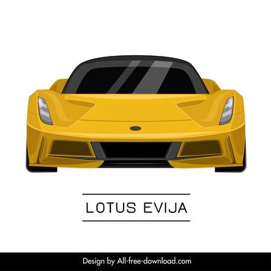 lotus evija car model icon modern symmetric front view sketch