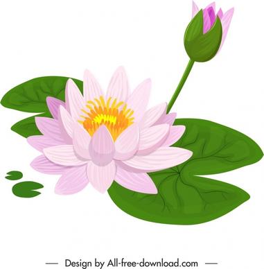 lotus flower painting colorful classical handdrawn sketch